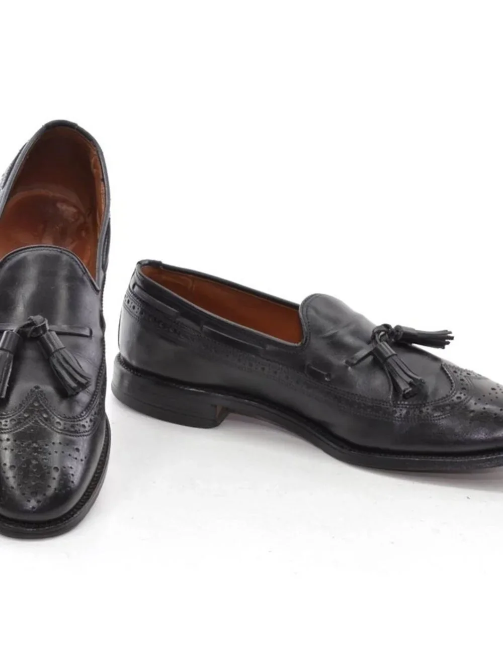 Men Allen Edmonds Manchester Black Tassel Loafers 9 B